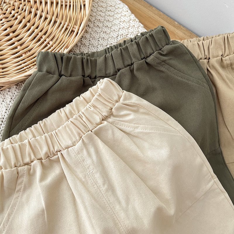 Cotton Casual Elastic Waist Pants for Infants and Toddlers