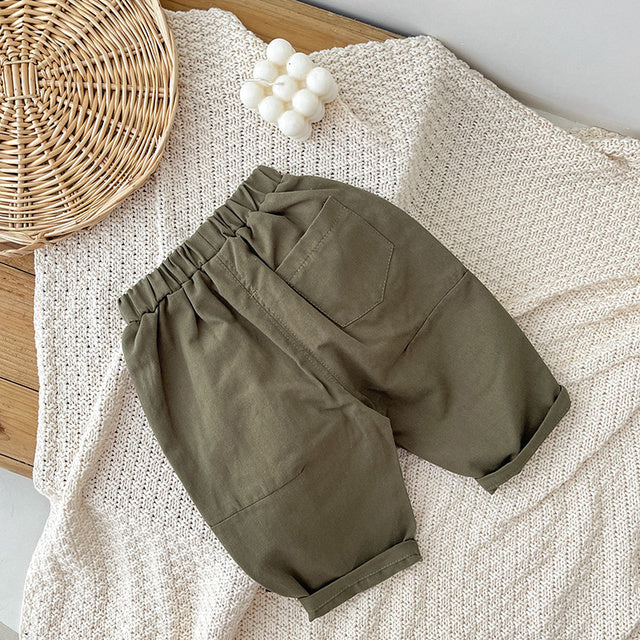 Cotton Casual Elastic Waist Pants for Infants and Toddlers