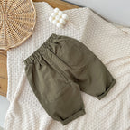 Cotton Casual Elastic Waist Pants for Infants and Toddlers