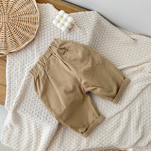 Cotton Casual Elastic Waist Pants for Infants and Toddlers